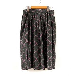 Vintage 80s 90s Ungaro Ter Skirt Floral Vines Flowy Swishy Emanuel Ungaro Spring